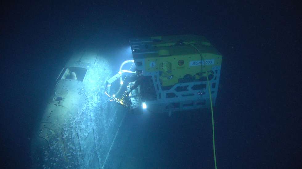 Submarino Komsomolets, a uma profundidade de quase 1.700 metros no Mar da Noruega