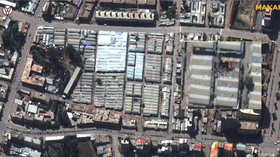 epa08853614 A handout satellite image dated 30 November 2020 and made available by MAXAR Technologies shows damage to buildings at Mekelle market area, Tigray, north Ethiopia. Ethiopia's government on 29 November 2020 said their forces they were in full control of Mekelle, northern Tigray region's capital, after defeating the Tigray People's Liberation Front.  EPA/MAXAR TECHNOLOGIES HANDOUT -- MANDATORY CREDIT: SATELLITE IMAGE 2020 MAXAR TECHNOLOGIES -- the watermark may not be removed/cropped -- HANDOUT EDITORIAL USE ONLY/NO SALES