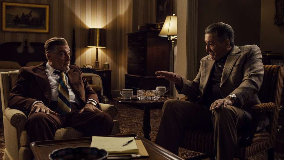 Pacino e De Niro numa cena do "Irlandês" (2019)