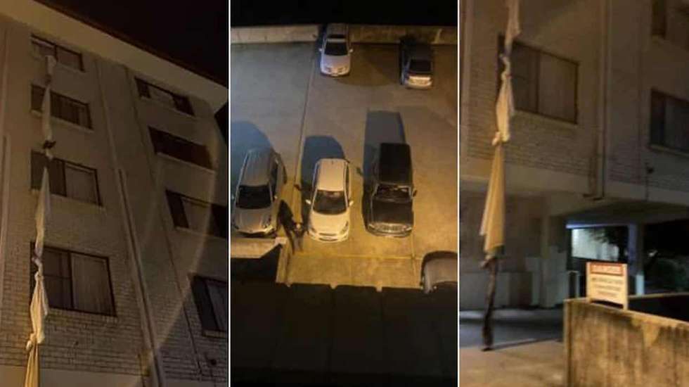 Homem atou lençóis e fugiu pela janela do quarto andar