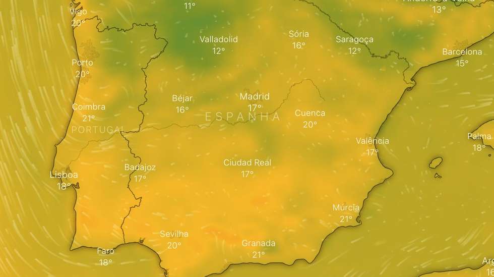 As temperaturas previstas para a tarde de sexta-feira, 31, último dia do ano