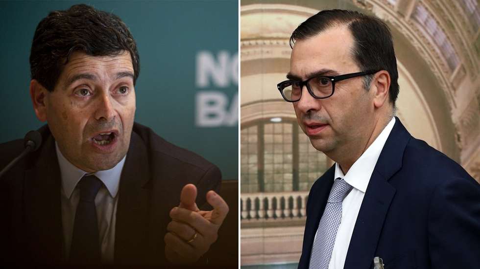 Vítor Fernandes (à direita) está indigitado como presidente do Banco do Fomento pelo Governo de António Costa. António Ramalho (à esquerda) é o presidente do Novo Banco