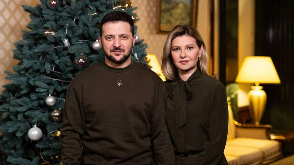 Ukrainian President Volodymyr Zelensky and his wife Olena Zelenska