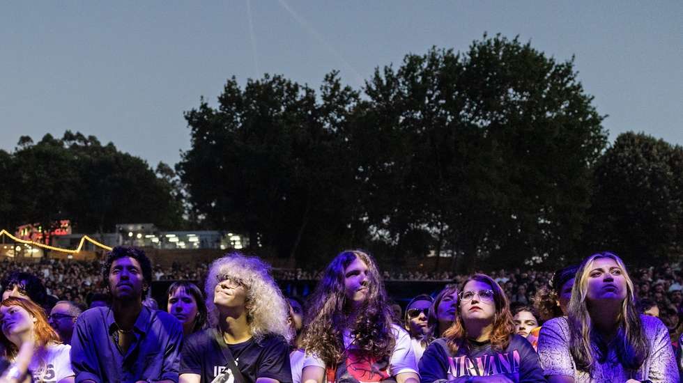 Festival goers attend the concert of US rock band Yo La Tengo  during Paredes de Coura music festival, in Paredes de Coura, northern Portugal, 16 August 2023. JOSE COELHO/LUSA