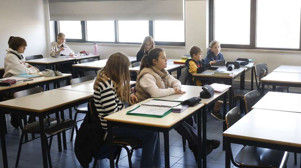 Adaptação dos alunos refugiados ucranianos a Portugal, na Escola Pedro Santarém, Benfica, em Lisboa, 17 de fevereiro de 2024. (ACOMPANHA TEXTO DA LUSA DO DIA 23 DE FEVEREIRO DE 2024). ANTÓNIO PEDRO SANTOS/LUSA