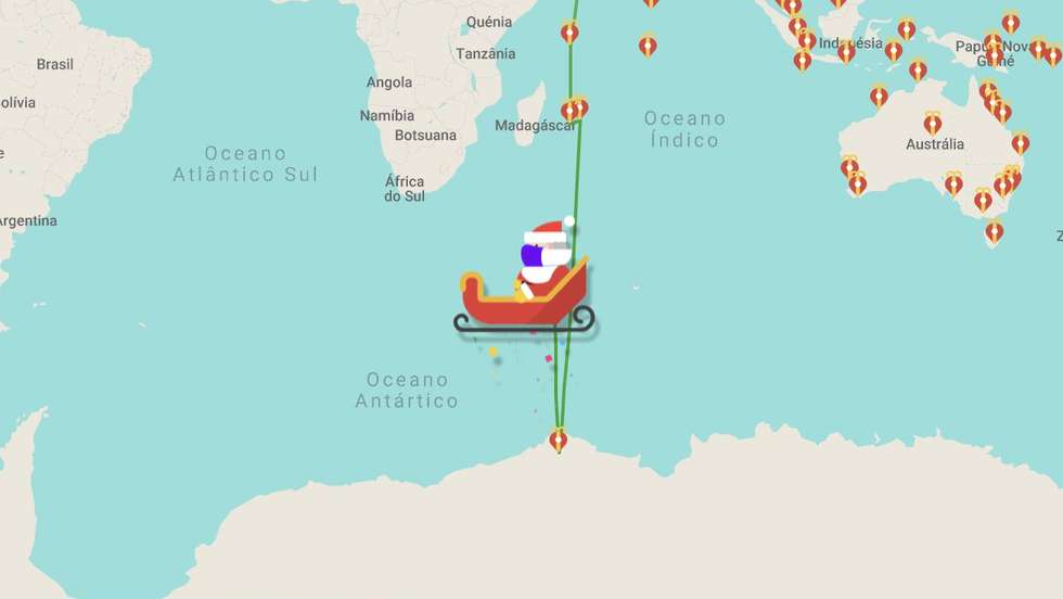 "Santa Tracker", uma ferramenta da Google, permite saber o percurso do Pai Natal pelo mundo