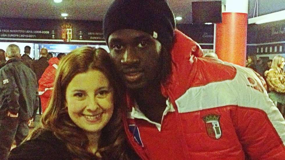 Susana Torres e Éder, no dia em que se conheceram, no final de um jogo do Sporting de Braga
