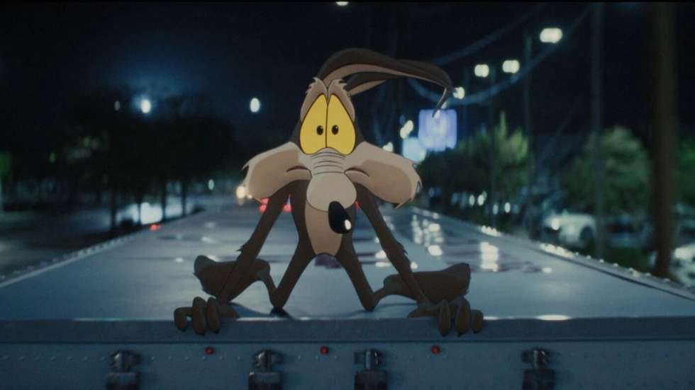 O Coiote é a vedeta de "Coyote Vs. Acme", que combina animação e imagem real.