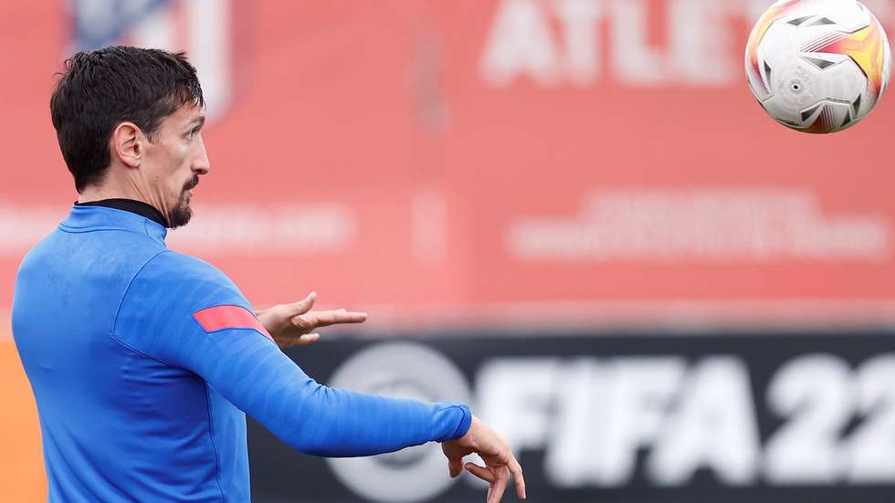 Stefan Savic num treino pelo Atlético Madrid