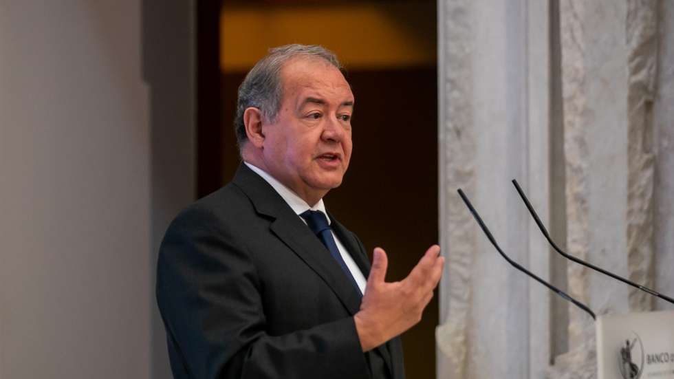 O ministro da Economia e do Mar, António Costa Silva, usa da palavra no lançamento do relatório do 1º Inquérito sobre a Literacia Financeira de Empresários de Micro e Pequenas Empresas e os desafios da Covid-19 em Portugal, no Museu do Dinheiro, em Lisboa, 18 de julho de 2022. JOSÉ SENA GOULÃO/LUSA