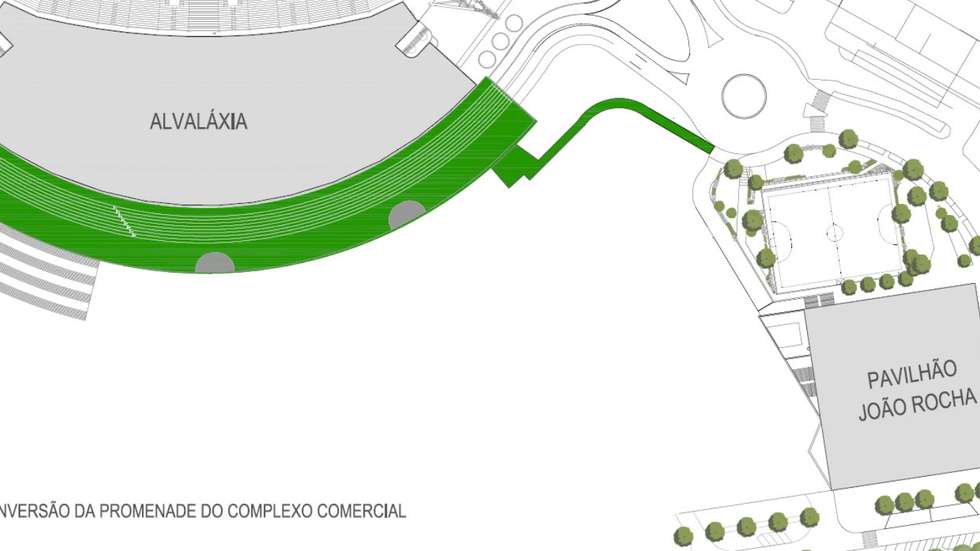 Zona de intervenção irá prolongar-se pelo exterior do Centro Comercial Alvaláxia até à rotunda que dá acesso ao Pavilhão João Rocha