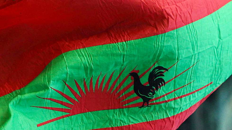 Bandeira da UNITA (União Nacional para a Independência Total de Angola), o maior partido da oposição, Luanda, 01 de Setembro de 2008. JOAO RELVAS/LUSA