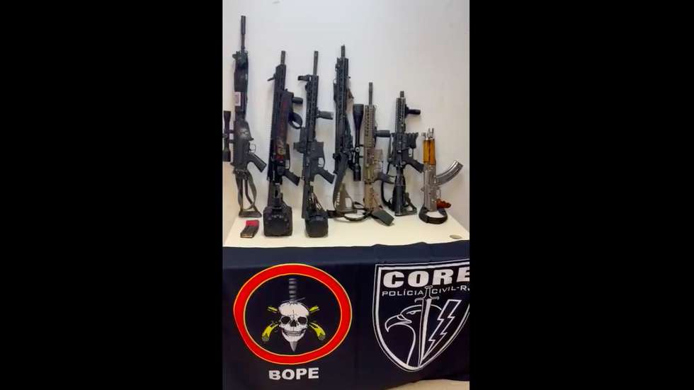 Armas apreendidas no Rio de Janeiro