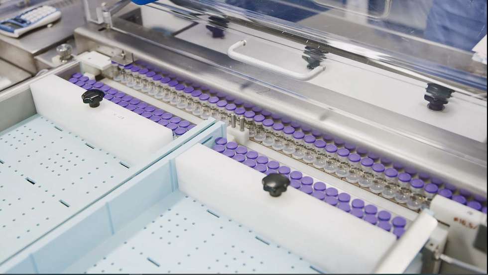 epa08853381 A handout photo made available by Pfizer shows manufacturing operations related to the Covid vaccine at the Pfizer bioNtek in Puurs, Belgium, issued 30 November 2020.  EPA/PFIZER / HANDOUT  HANDOUT EDITORIAL USE ONLY/NO SALES