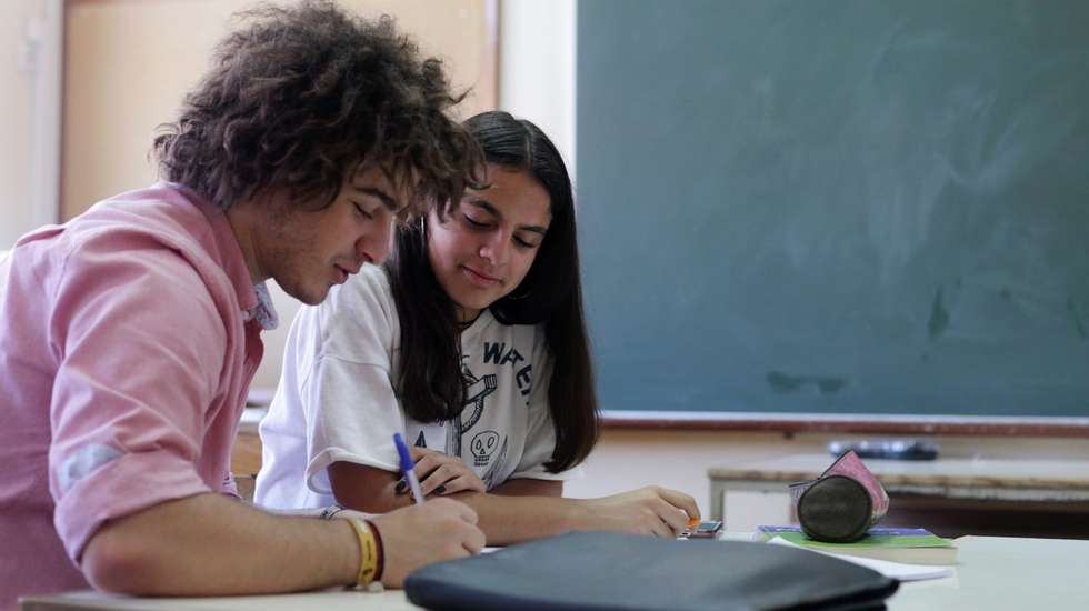 Estudantes numa sala de aula