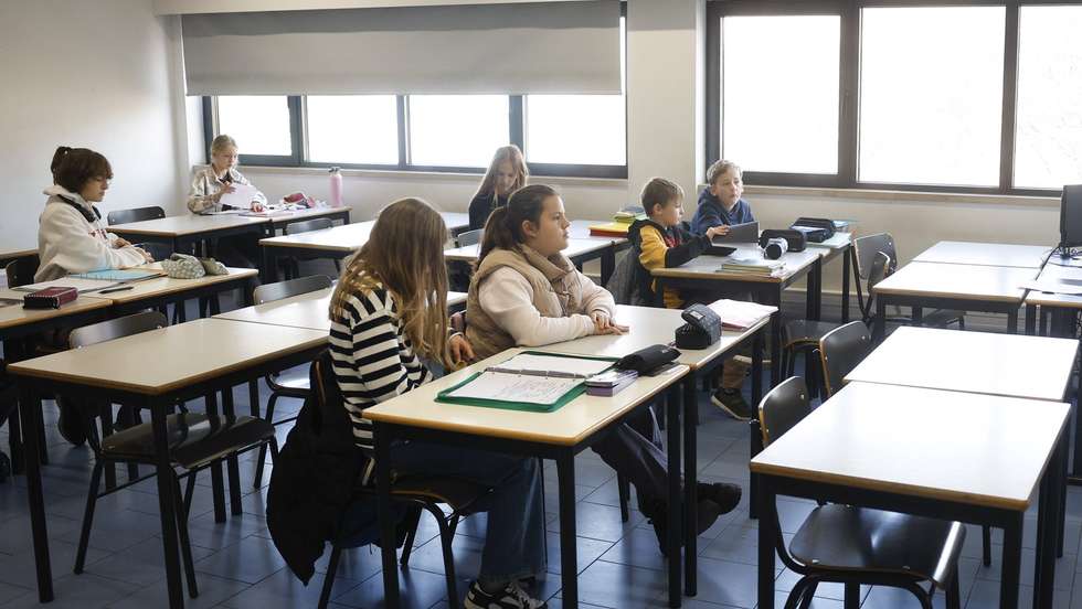 Adaptação dos estudantes refugiados ucranianos a Portugal, na Escola Pedro Santarém, Benfica, em Lisboa, 17 de fevereiro de 2024. (ACOMPANHA TEXTO DA LUSA DO DIA 23 DE FEVEREIRO DE 2024).  ANTÓNIO PEDRO SANTOS/LUSA