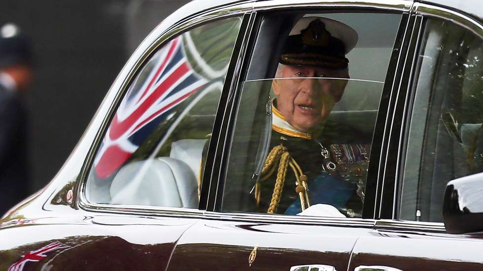 O Rei Carlos III a caminho de Westminster onde decorrerá o funeral da rainha. Londres, Inglaterra, Grã-Bretanha, 19 de setembro de 2022. A Rainha Isabel II morreu a 08 de setembro aos 96 anos no Castelo de Balmoral, na Escócia, após mais de 70 anos do mais longo reinado da história do Reino Unido. NUNO VEIGA/LUSA