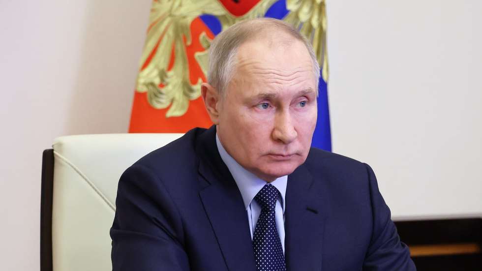 epa10443004 Russian President Vladimir Putin chairs a meeting on the restoration of residential infrastructure in the border areas destroyed during emergency situations, via a video conference at the Novo-Ogaryovo state residence, outside Moscow, Russia, 01 February 2023. Russian President Vladimir Putin instructed to close as soon as possible all issues related to the restoration of housing in the border areas with Ukraine and affected by emergency situations. He noted that the main task is to eliminate the very possibility of shelling the border areas, but 'this is the business of the military department'.  EPA/MIKHAEL KLIMENTYEV / SPUTNIK / KREMLIN POOL MANDATORY CREDIT