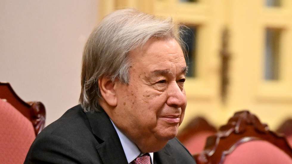 epa12478243 United Nations Secretary General Antonio Guterres looks on during a meeting with Vietnam's President Luong Cuong at the Presidential Palace in Hanoi, Vietnam, 24 October 2025.  EPA/NHAC NGUYEN / POOL