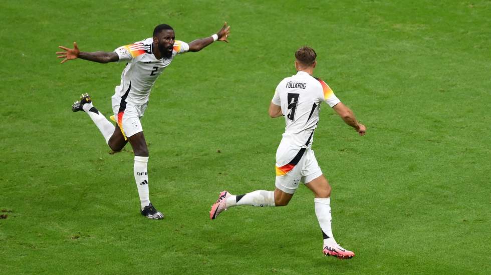 Rüdiger voltou a ser o primeiro a celebrar com Füllkrug um golo do avançado depois do "choque" que tiveram num treino antes do início do Europeu