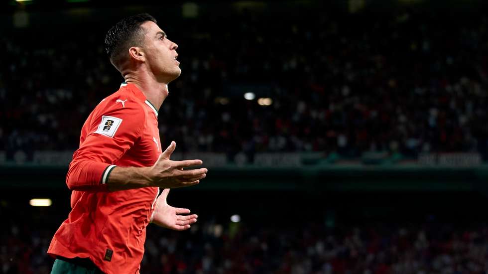 Ronaldo é o único jogador da história a marcar em cinco fases finais do Campeonato do Mundo, entre 2006 e 2022