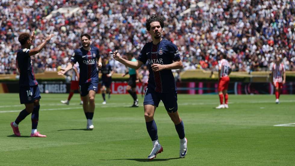 Vitinha marcou o segundo golo do PSG em cima do intervalo e foi considerado o MVP na goleada frente ao Atl. Madrid no Rose Bowl