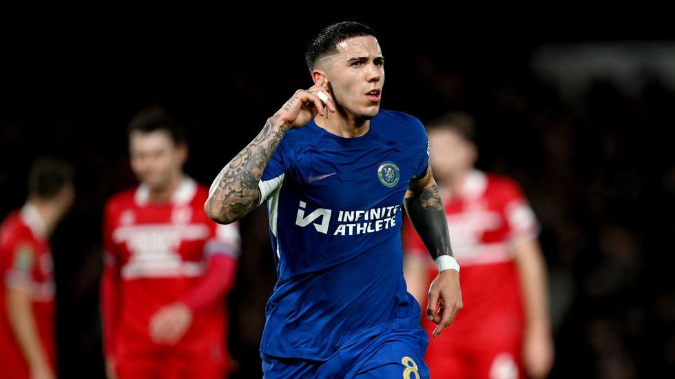 Enzo Fernández marcou um dos golos do Chelsea na goleada frente ao Middlesbrough e é um dos melhores marcadores da equipa esta época nos jogos em casa