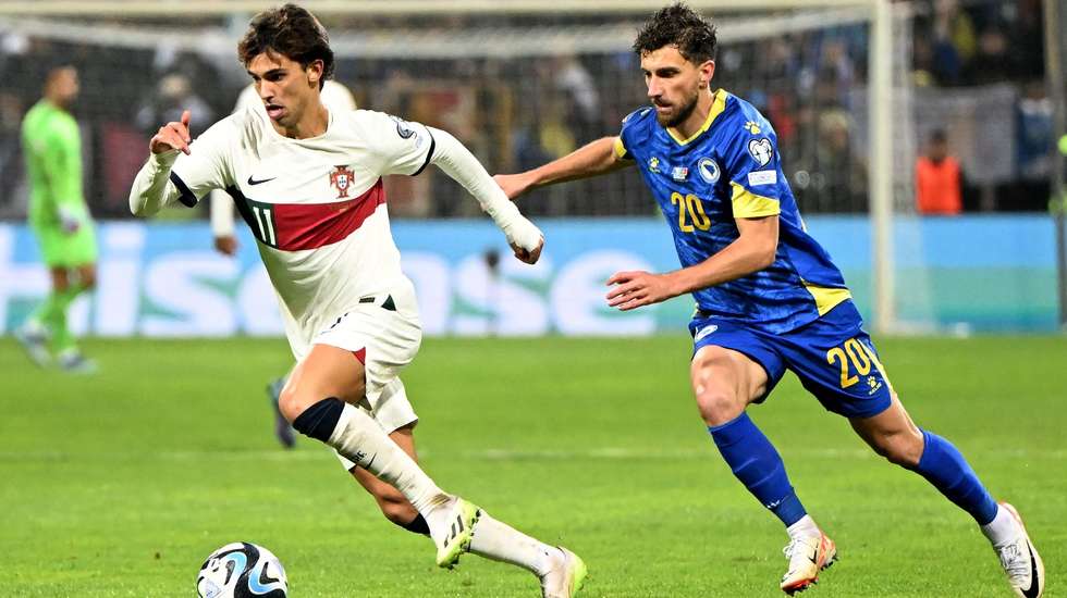 João Félix foi uma das quatro alterações em relação ao jogo com a Eslováquia, fazendo um golo e uma assistência na primeira parte frente à Bósnia