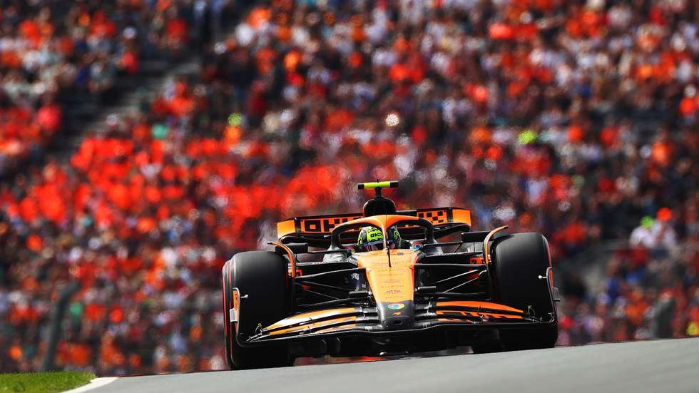 Lando Norris partiu mal, viu Verstappen na frente nas 18 voltas iniciais mas passou depois para a liderança que não mais deixou no Grande Prémio dos Países Baixos