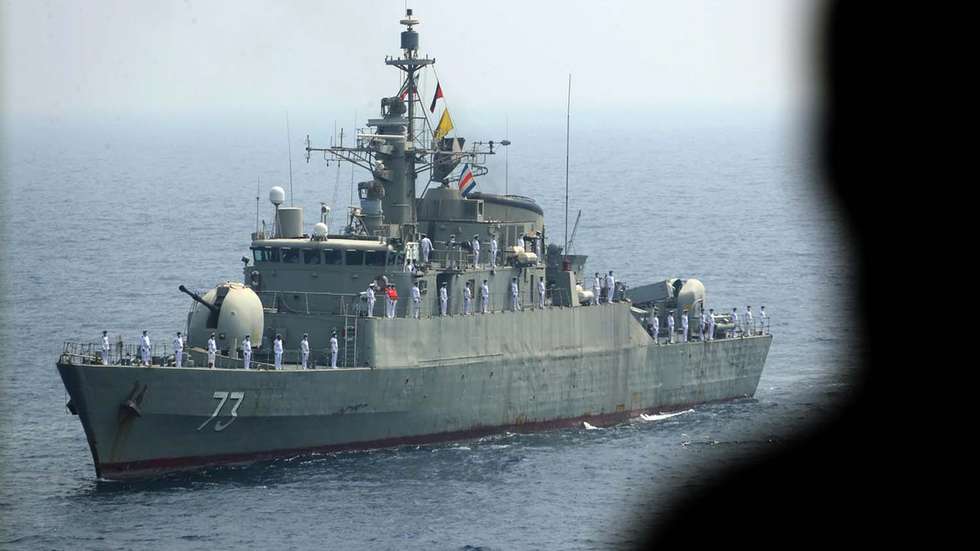 epa08663099 A handout photo made available by Iranian Army official website shows an Iranian navy warship parades during the last day of military exercise in Persian Gulf, near strategic strait of Hormuz, southern Iran, 12 September 2020. Iran held a three-days military exercise in Gulf and Oman sea.  EPA/IRANIAN ARMY OFFICE / HANDOUT  HANDOUT EDITORIAL USE ONLY/NO SALES