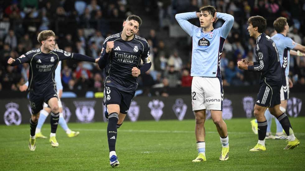 Fede Valverde marcou num remate de fora da área que sofreu ainda um desvio e deu os três pontos ao Real Madrid em Vigo
