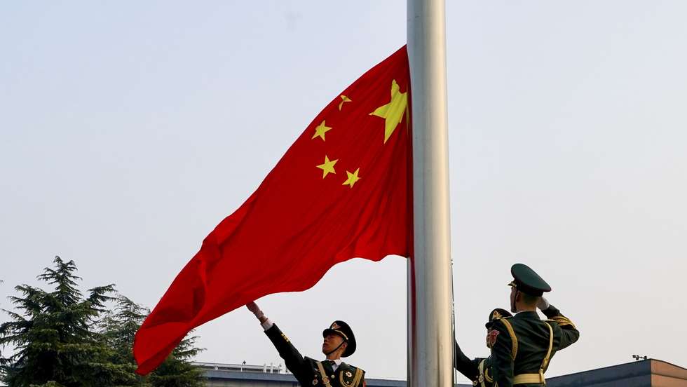 epa11774370 A flag-raising ceremony is held at the 'Memorial Hall of the Victims in Nanjing Massacre by Japanese Invaders' in Nanjing, China's Jiangsu Province, 13 December 2024. The day marks the 11th national memorial ceremony for the Nanjing Massacre victims during World War II.  EPA/XINHUA / LI BO CHINA OUT / UK AND IRELAND OUT  /       MANDATORY CREDIT EDITORIAL USE ONLY