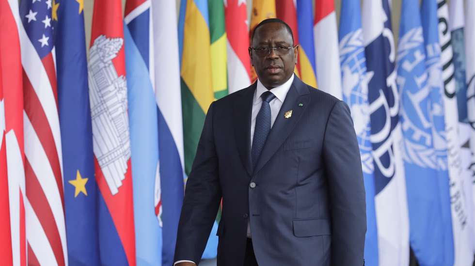 epa10306245 Senegal President Macky Sall arrives for the G20 Leaders Summit in Bali, Indonesia, 15 November 2022. The 17th Group of Twenty (G20) Heads of State and Government Summit runs from 15 to 16 November 2022.  EPA/MAST IRHAM / POOL