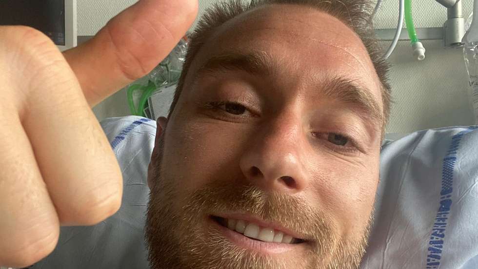 Christian Eriksen estava internado desde o passado sábado, quando colapsou em campo no jogo entre Dinamarca e Finlândia