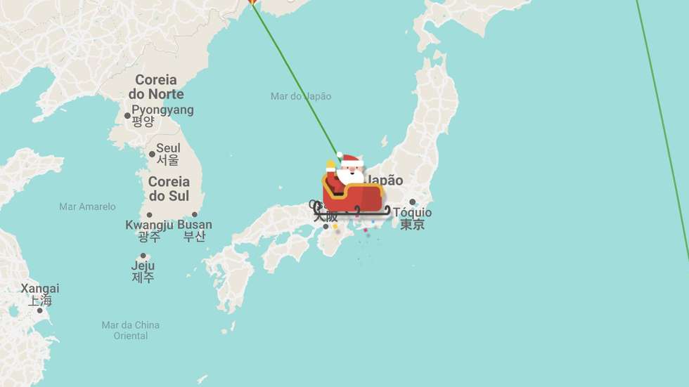 Já entregou os presentes no Japão, na Nova Zelândia e nas Ilhas Salomão