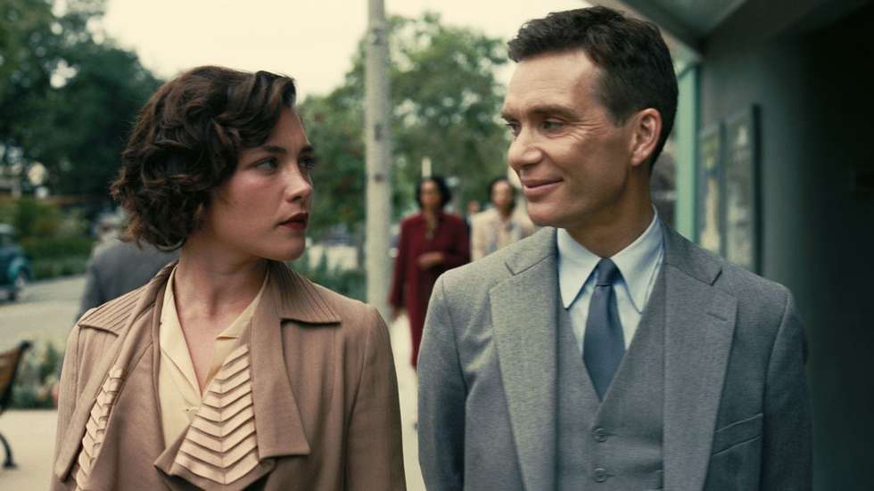 Florence Pugh e Cillian Murphy numa cena de "Oppenheimer", o filme mais nomeado este ano