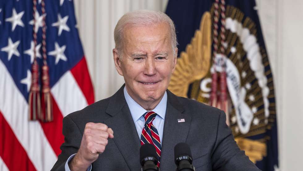 epa10546035 US President Joe Biden speaks at the Small Business Administration's (SBA) Women's Business Summit in the East Room of the White House in Washington, DC, USA, 27 March 2023. Biden used the opportunity to address the mass shooting in Tennessee that left six people dead, including three children. He also once again called on Congress to pass his assault weapons ban.  EPA/JIM LO SCALZO
