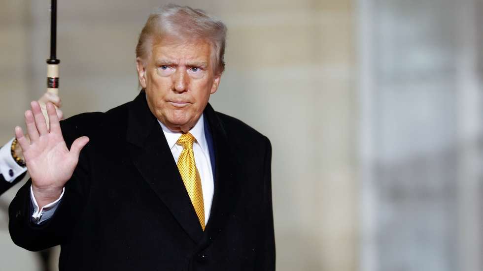 epa11762988 US president-elect Donald J. Trump leaves the Elysee Palace to attend a ceremony for the reopening of the Notre Dame de Paris Cathedral, in Paris, France, 07 December 2024. The Notre-Dame de Paris Cathedral reopens on 07 December after nearly six years of renovation work following its destruction by a fire on 15 April 2019.  EPA/Mohammed Badra