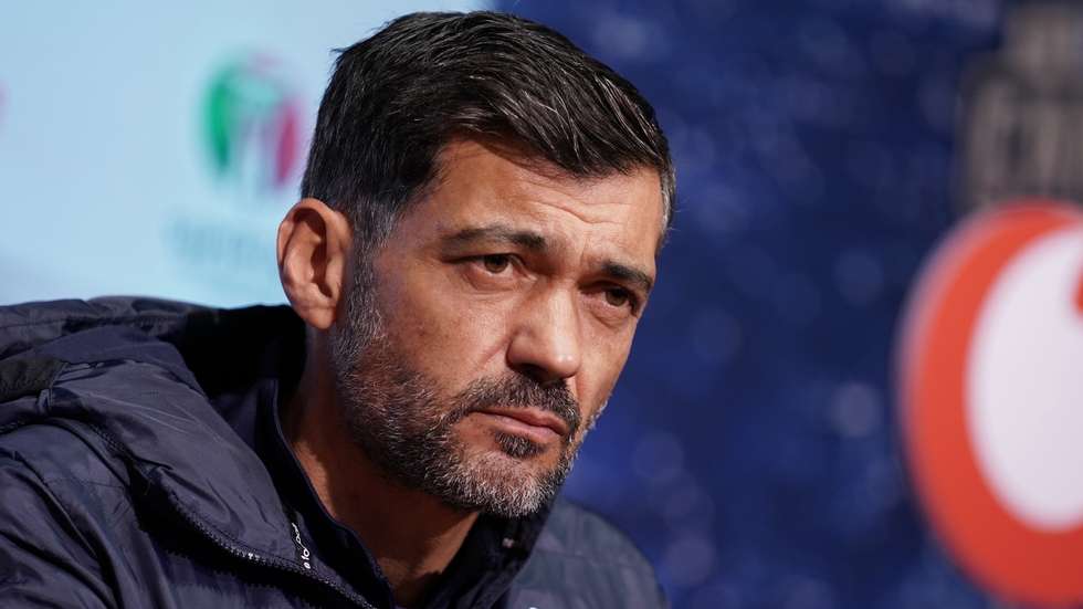 Foto cedida pelo FC Porto do treinador da equipa, Sérgio Conceição, durante a conferência de imprensa de antevisão do jogo com o Benfica para Supertaça Cândido de Oliveira, Vila Nova de Gaia, 22 de dezembro de 2020. ALESSANDRO RAPOSO/FC PORTO/LUSA