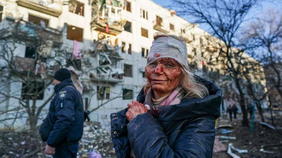 Airstrikes hit Kharkiv's city of Chuhuiv in Ukraine