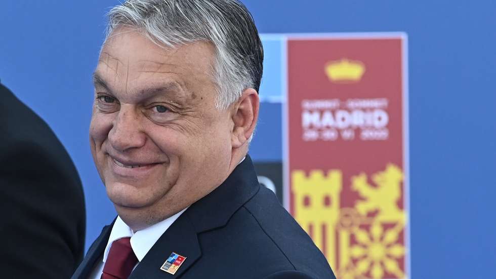epa10040261 Hungarian Prime Minister, Viktor Orban, arrives to attend the first day of the NATO Summit at IFEMA Convention Center, in Madrid, Spain, 29 June 2022. Some 40 world leaders are to attend the summit, running from 29 to 30 June, focused on the ongoing Russian invasion of Ukraine. Spain hosts the event to mark the 40th anniversary of its accession to NATO.  EPA/Fernando Villar