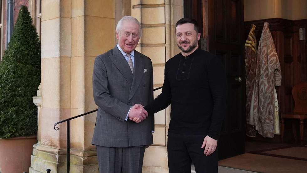 2 de março de 2025, Volodymyr Zelensky e Rei Carlos III em Sandringham.
