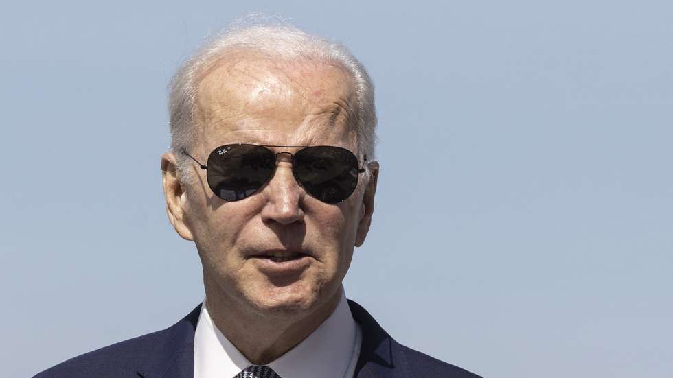 epa10521516 US President Joe Biden delivers a speech during a press conference with Australian Prime Minister Anthony Albanese and United Kingdom Prime Minister Rishi Sunak at the Naval Base Point Miramar in San Diego, California, USA, 13 March 2023. The three leaders announced that Australia will purchase nuclear-powered attack submarines from the U.S.  EPA/ETIENNE LAURENT
