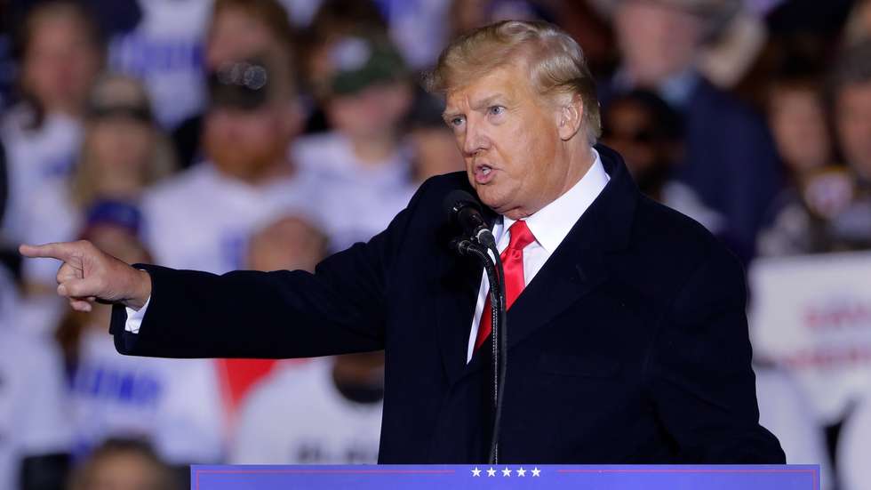 epa09717408 Former US president Donald Trump speaks at a Save America Rally, held outdoors at the Montgomery County Fairgrounds in Conroe, Texas, USA, 29 January 2022. Trump has been holding rallies at various locations as mid-term election races heat up.  EPA/MICHAEL WYKE