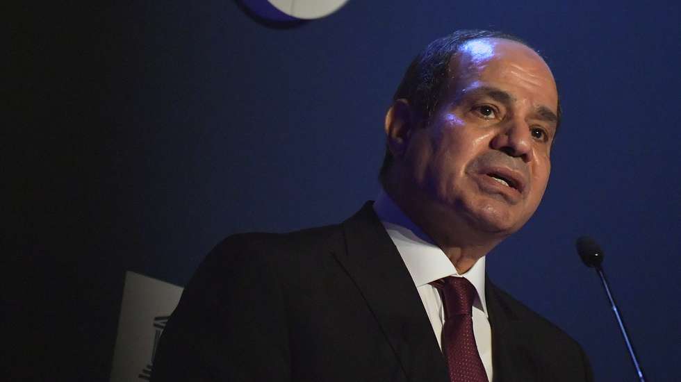 epa09579096 President of Egypt Abdel Fattah Al-Sisi gives a speech during the 75th anniversary celebrations of The United Nations Educational, Scientific and Cultural Organization (UNESCO) at UNESCO headquarters in Paris, France, 12 November 2021.  EPA/JULIEN DE ROSA / POOL  MAXPPP OUT