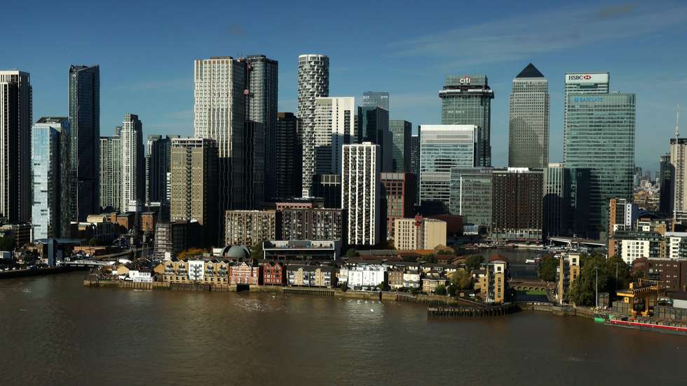 epa12389192 A general view of Canary Wharf, London’s financial heart, in London, Britain, 19 September 2025. According to the Office for National Statistics (ONS), UK government borrowing reached 18 billion pounds sterling in August 2025, the highest August figure for five years.  EPA/ANDY RAIN