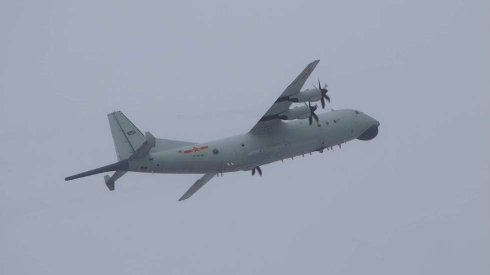 epa09275475 An undated handout photo made available by the Taiwan Ministry of National Defense shows PLA Y-8 Anti-Submarine Aircraft flies in an undisclosed location. On 15th June, 28 Chinese military aircraft entered Taiwan's air defense identification zone (ADIZ), including Y-8 anti-submarine warfare plane, one Y-8 electric warfare aircraft, four H-6 bombers, two KJ-500 airborne early warning and control planes, six J-11 multi-role fighters and 14 J-16 multi-role fighters.  EPA/TAIWAN MINISTRY OF NATIONAL DEFE HANDOUT  HANDOUT EDITORIAL USE ONLY/NO SALES