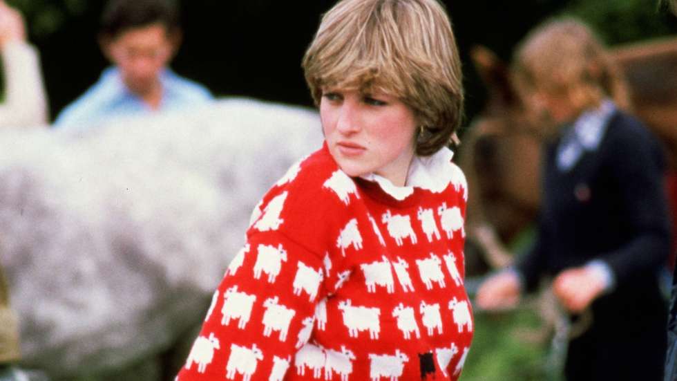 Diana, Princess of Wales wearing Black Sheep Jumper