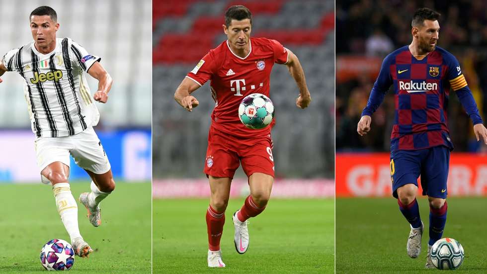 Lewandowski, Ronaldo e Messi, o pódio dos três melhores jogadores do ano pela FIFA num 2020 atípico