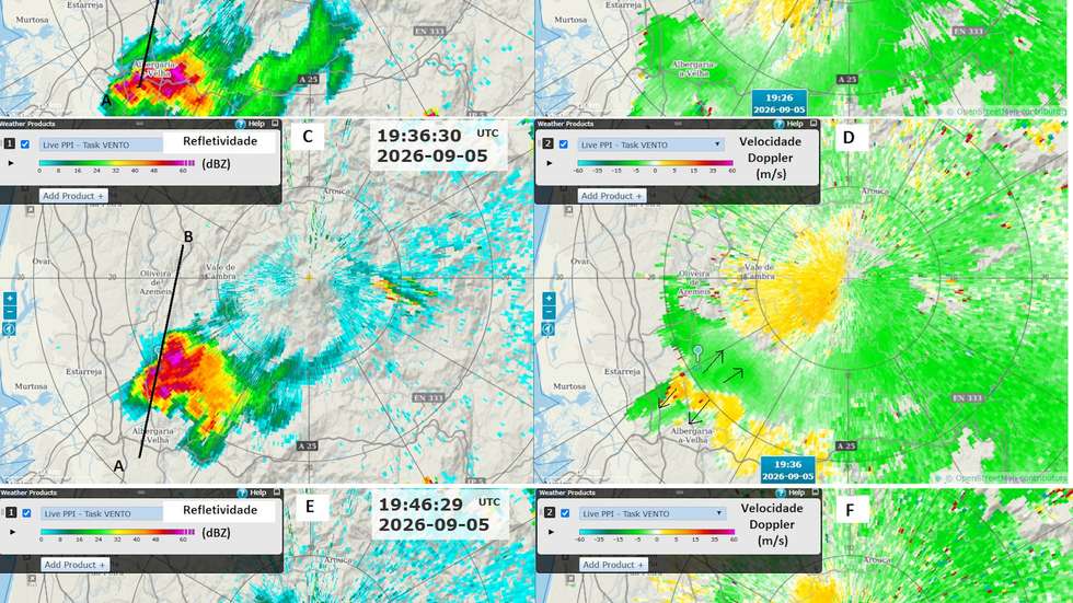 As imagens do downburst